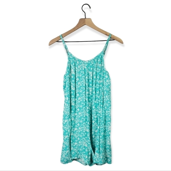 Aerie Sea Foam Blue Print Romper Small BNWT - Picture 9 of 10